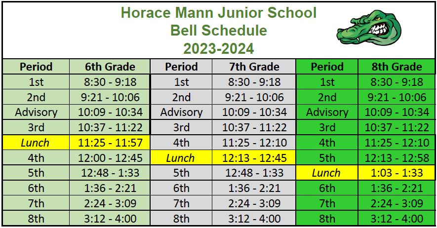 HMJ bell schedule